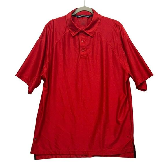 West Marine Commodore Button Polo Shirt Large Red 88%‎ Polyester 12% Elastane - Picture 1 of 8